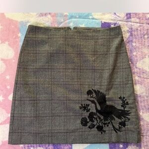 LOFT Gray Black Mini Pencil Skirt for Work